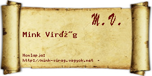 Mink Virág névjegykártya